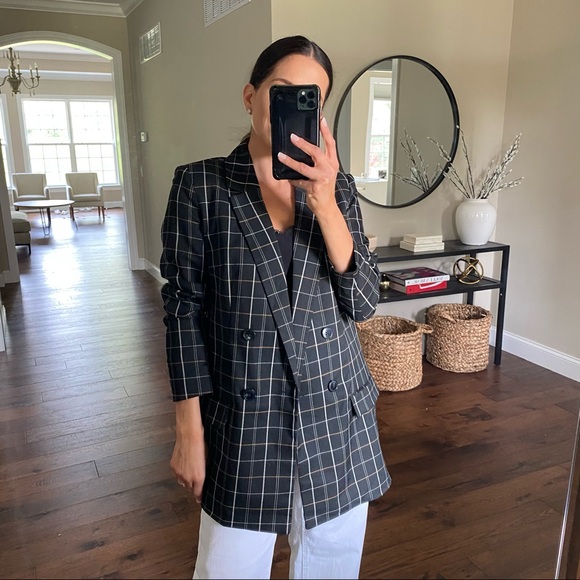 Plaid oversized black blazer - Picture 8 of 12